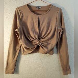 Women's Fashion Nova Stretch Key Hole Long Sleeve Top 2X